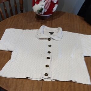 White Womens Button-Up Sweater